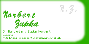 norbert zupka business card